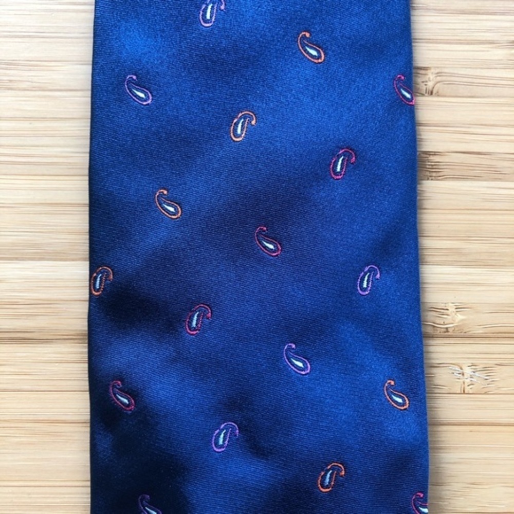 Altea Milano Silk Tie In Rich Dark Blue - Picture 5 of 6